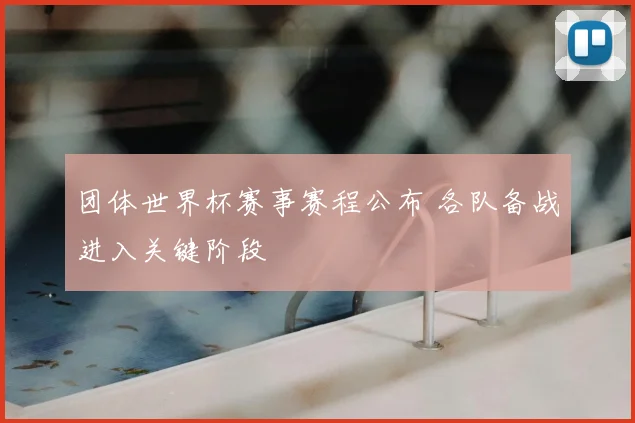 团体世界杯赛事赛程公布 各队备战进入关键阶段